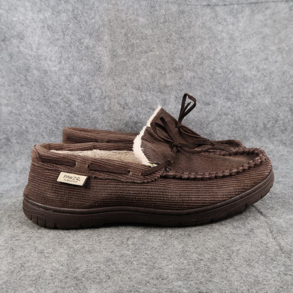 Pawzs by Bearpaw Shoes Mens 10 Slippers Loafer Slip On Moc Casual Comfort Brown